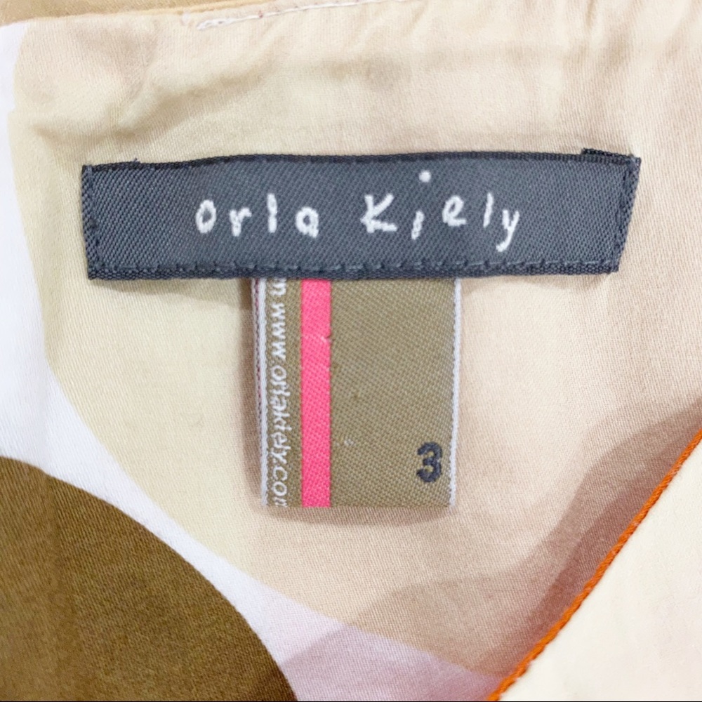 Orla Kiely Retro Floral Shift Dress Cream Orange Brown - Picture 9 of 11